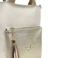 Kép 3/5 - Zellia Női Válltáska/Kézitáska 17095 - Beige-Arany - Ch -