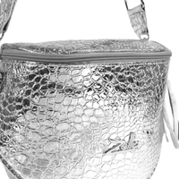 Kép 4/6 - Zellia Női Oldaltáska 21028 Ezüst Lakk - Krokkó -