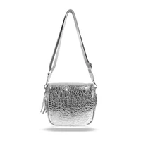 Kép 5/6 - Zellia Női Oldaltáska 21028 Ezüst Lakk - Krokkó -