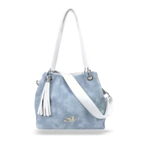 Kép 1/5 - Zellia Női Válltáska 24015 Jeans Blue-Fehér
