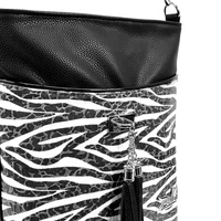 Kép 4/6 - Zellia Női Oldaltáska 24063 Fekete - Lakk Zebra Minta -