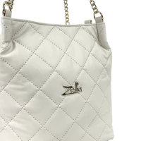Kép 3/5 - Zellia Női Válltáska 25025 Beige Matt - Steppelt -