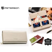 Kép 3/9 - Peterson Női Bőr Pénztárca 42100-Sbr - Rfid Védelemmel - Beige