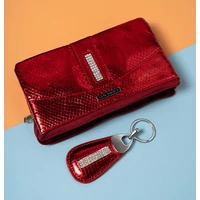 Kép 3/4 - Lorenti Női Bpr Pénztárca - Kulcstartóval - 76121-Msd-9306 Red - Piros