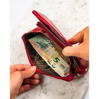 Kép 10/12 - Lorenti Női Bőr Pénztárca - Kulcstartóval - 76121-Sgn-7792 Red - Piros