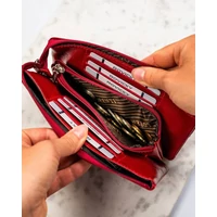 Kép 9/12 - Lorenti Női Bőr Pénztárca - Kulcstartóval - 76121-Sgn-7792 Red - Piros