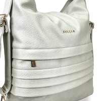 Kép 3/6 - Zellia Női Válltáska/Hátizsáká Alakítható Hz-111 Pearl Beige - Gyöngyházas - K960
