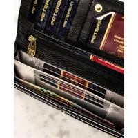 Kép 10/12 - Peterson Női Bőr Pénztárca Ptn Lj-421028-0643 Black-Gold - Fekete-Arany