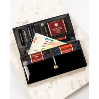 Kép 6/12 - Peterson Női Bőr Pénztárca Ptn Lj-421028-0643 Black-Gold - Fekete-Arany