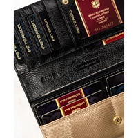 Kép 8/12 - Peterson Női Bőr Pénztárca Ptn Lj-42106-0681 Black-Gold - Fekete-Arany