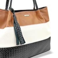Kép 3/5 - Zellia Női Válltáska P3 Fekete-Beige-Barna