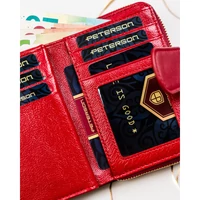 Kép 8/9 - Peterson Női Pénztárca - Echo És Természetes Bőr Ptn Ps115-Hnl-2968 Red