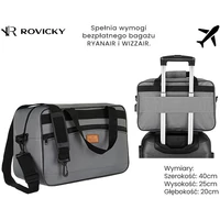 Kép 1/5 - Rovicky - Utazótáska - Kézipoggyász - Szürkr-Tl15608-2516 Gray - 40 X 25 X 20 Cm