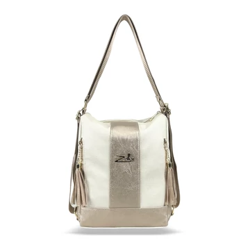 Zellia Női Válltáska/Hátizsáká Alakítható 22184 Beige-Arany - Pearl-Brw -