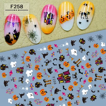Körömdíszítő - Matrica - F258 - Halloween