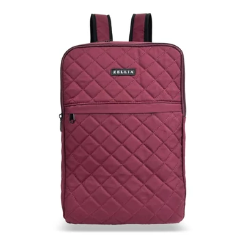 Zellia Hátizsák | Kézipoggyász Hz-104 Bordó - Steppelt - Vízlepergetős - 40 X 25 X 20 Cm