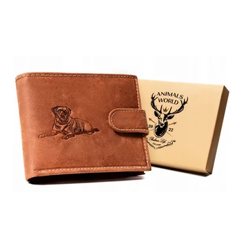 Férfi bőr pénztárca n992l-chm-dog-1-7605 cognac - világos barna