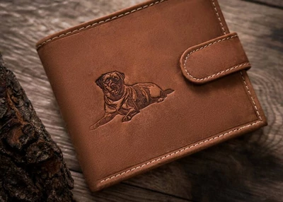 Férfi bőr pénztárca n992l-chm-dog-1-7605 cognac - világos barna