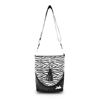 Zellia Női Oldaltáska 24034 Fekete - Lakk Zebra Minta -
