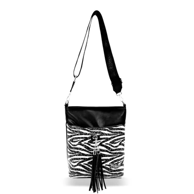 Zellia Női Oldaltáska 24063 Fekete - Lakk Zebra Minta -