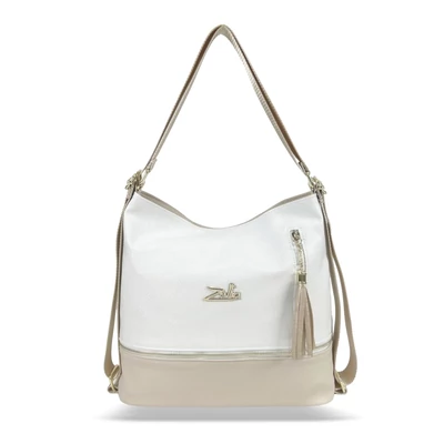 Zellia Női Válltáska/Hátizsáká Alakítható 24083 Beige - Holo Fehér -