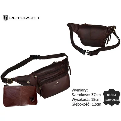 Peterson Férfi Bőr Ővtáska Ptn Bp001E-Opu-6927 Sötét Barna