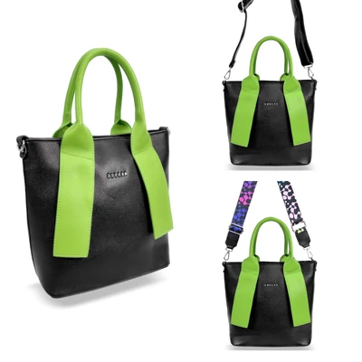 Zellia Női Kézitáska H728 Fekete-Lemon