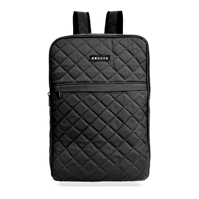 Zellia Hátizsák | Kézipoggyász Hz-104 Fekete - Steppelt - Vízlepergetős - 40 X 25 X 20 Cm