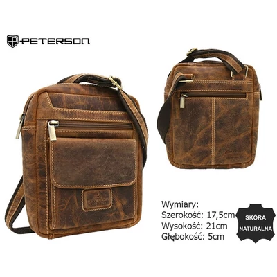 Peterson Férfi Bőr Táska Ptn Pr-99-Tmh-5962 Tan - Világos Barna
