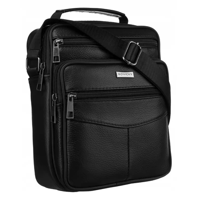 Rovicky Férfi Bőr Oldaltáska R-13203-M-3860 Black - Fekete