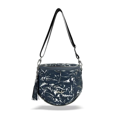 Zellia Női Oldaltáska Zlb12 Sötét Kék-Ezüst - Leaf -