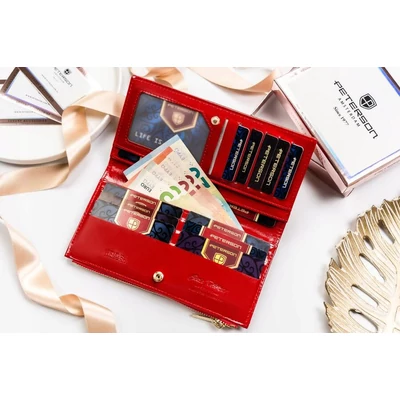 Peterson Női Pénztárca Ptn 004-Lak-9604 Red-Black