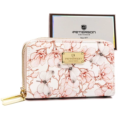 Peterson Női Pénztárca Ptn 007-F8-7869 Beige Flower 03