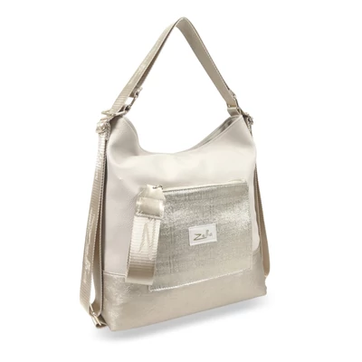 Zellia Női Válltáska/Hátizsáká Alakítható 19010 Beige-Arany - Brw-Ch -