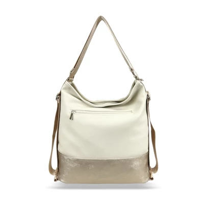 Zellia Női Válltáska/Hátizsáká Alakítható 19010 Beige-Arany - Shiny-Brw -