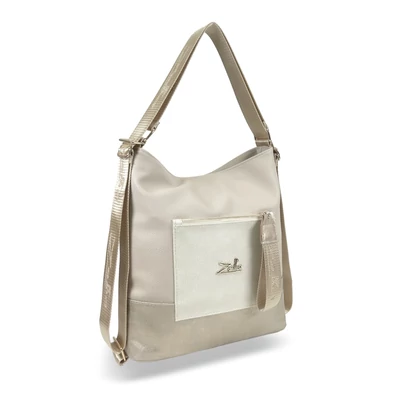 Zellia Női Válltáska/Hátizsáká Alakítható 19010 Beige-Arany - Pearl -