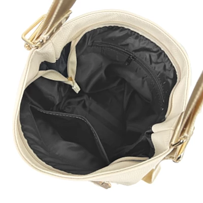 Zellia Női Válltáska/Hátizsáká Alakítható 19010 Beige-Arany - Pearl -