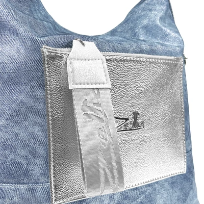 Zellia Női Válltáska/Hátizsáká Alakítható 19010 Jeans Blue - Kék-Ezüst