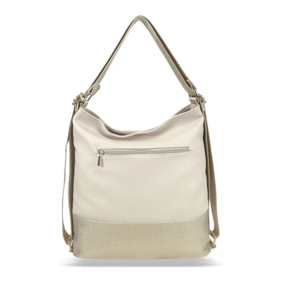 Zellia Női Válltáska/Hátizsáká Alakítható 19010 Beige-Arany - Ch-Bari -
