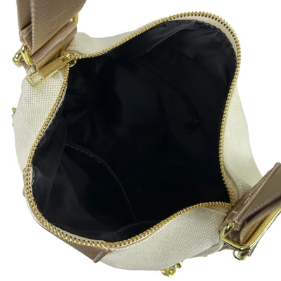 Zellia Női Válltáska/Hátizsáká Alakítható 22184 Beige-Arany - Pearl-Brw -