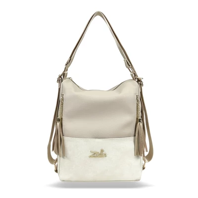 Zellia Női Válltáska/Hátizsáká Alakítható 22199 Beige-Arany - Pearl -