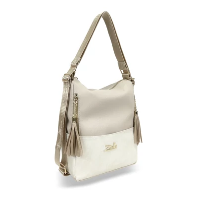 Zellia Női Válltáska/Hátizsáká Alakítható 22199 Beige-Arany - Pearl -
