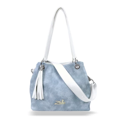 Zellia Női Válltáska 24015 Jeans Blue-Fehér