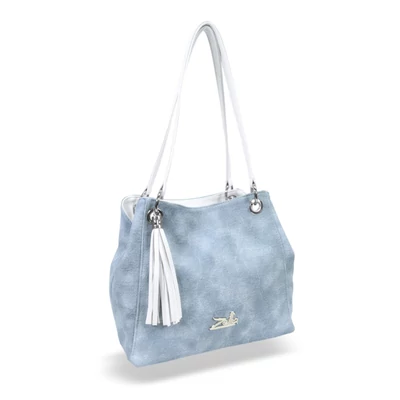 Zellia Női Válltáska 24015 Jeans Blue-Fehér