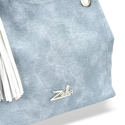 Zellia Női Válltáska 24015 Jeans Blue-Fehér