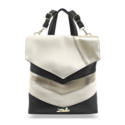 Zellia Női Hátizsák 24031 Fekete-Beige-Arany