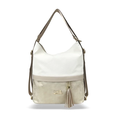 Zellia Női Válltáska/Hátizsáká Alakítható 24040 Beige-Arany - Monaco-Holo -
