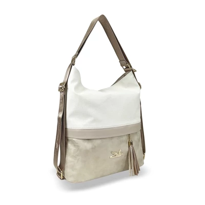 Zellia Női Válltáska/Hátizsáká Alakítható 24040 Beige-Arany - Monaco-Holo -