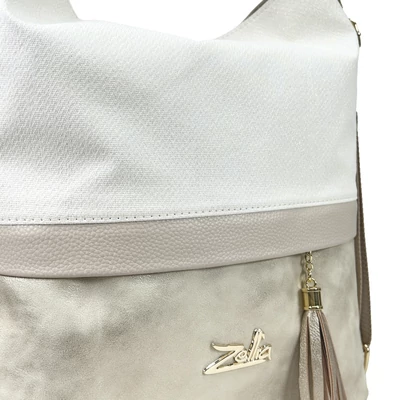 Zellia Női Válltáska/Hátizsáká Alakítható 24040 Beige-Arany - Monaco-Holo -