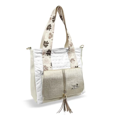 Zellia Női Válltáska 24067 - Next C. Flowers - Fehér - Beige - Arany - Ss-Ch -